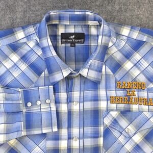 Western Express Shirt 3XL Rancho La Herradura Logo Pearl Snap Long Sleeve Cowboy